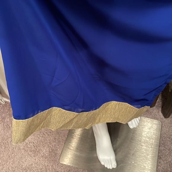 DAMINIS DRESS SIZE 42 ROYAL BLUE GOLD STITCHING & BEADING - Picture 7 of 7